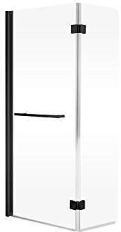 Schulte D17472-F 68 500 New Style Badewannenfaltwand, schwarz-matt