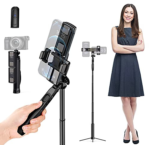 K&F Concept 4 in 1 Multifunktionale Aluminium Selfie Stick Stativ mit Bluetooth Fernbedienung, 2 360 ° Rotation Handyhalter, 110CM Wireless Selfie Stange Monopod Kompatibel mit Handy, Tablet(1.1CM)