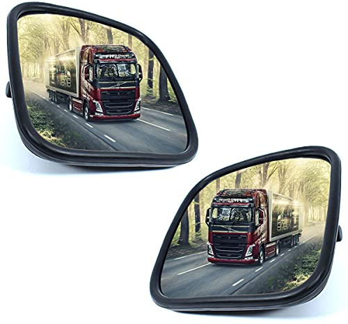 2x LKW Seitenspiegel Außenspiegel Rückspiegel Universal 18 x 18 cm E-Prüf Bagger Traktor Baumaschinen Bus