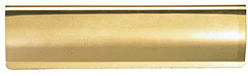 Curved Letterbox Cover - Interior Letter Tidy Flap - 280 x 78mm - Polished Brass | Front Door Letterbox Plate Cover - Interior/Exterior Mailbox Tidy - Door Post Flap