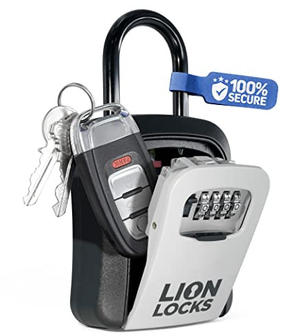 Schlüsselschlossbox für Schlüssel mit Code, 4-stellige Zahlenkombination für Schlüssel im Freien, tragbar, wasserdicht, Realtor Lock Box (Grau, 1 Stück)