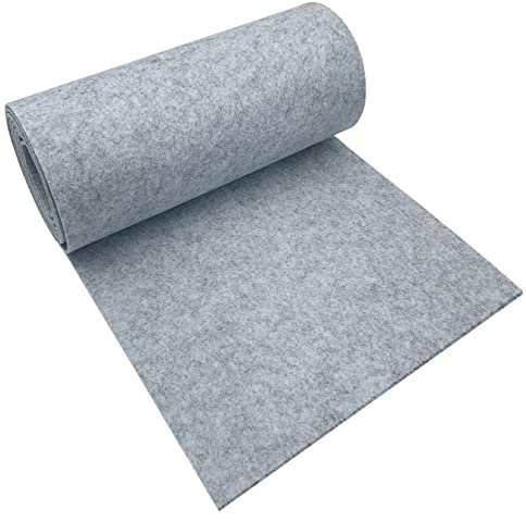 aufodara Filzrolle Filzstoff 30cm x 250cm x 3mm Polyester Filz für DIY Aufbewahrungstasche Filzunterlage Patchwork Nähen Basteln Handwerken Dekoration (Hellgrau)