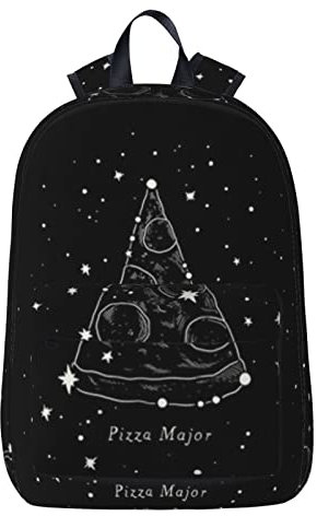 NYHGOXM Rucksack mit Pizza-Sternbild-Aufdruck, wasserabweisend, Laptop-Rucksäcke für den Schulanfang ab zur Universität, Schwarz , One size