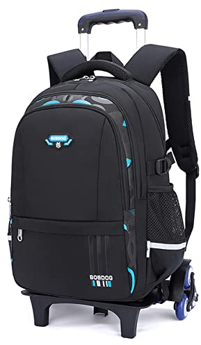 LANSHIYA Boys Rolling Backpack Elementary Middle School Students Bookbag with Wheel Teens Trolley Removable Schoolbag