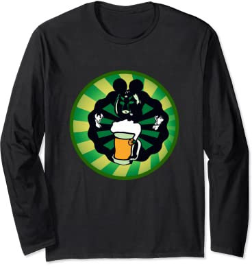 Chope irlandaise trèfle avec bière | Saint Patrick Manche Longue