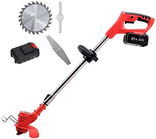 Cortacéspedes rotativos 21V/2000mh Recortadora de césped eléctrica, eléctrica retráctil de 450W, con Protector de Plantas, Ideal para Recortar Bordes de Corte. GINOLEI