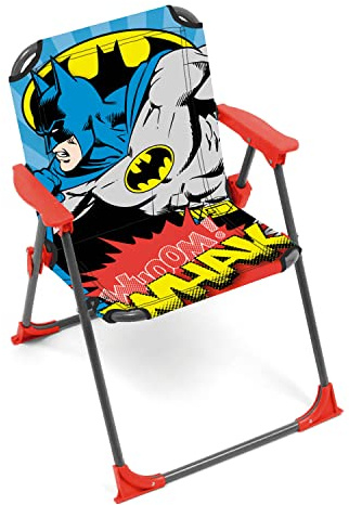 ARDITEX Silla Plegable con Brazos de Batman de DC Comics - 38x32x53cm - Adecuado para jardín, Camping, Playa o montaña - Ideal para niños y niñas.