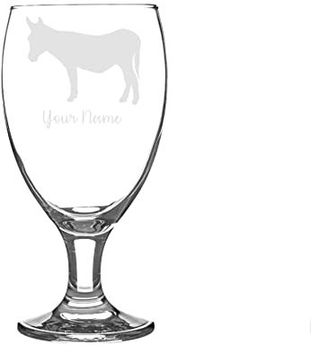 Personalised Donkey Craft Beer Snifter Glass Animal Gift for Him for Her