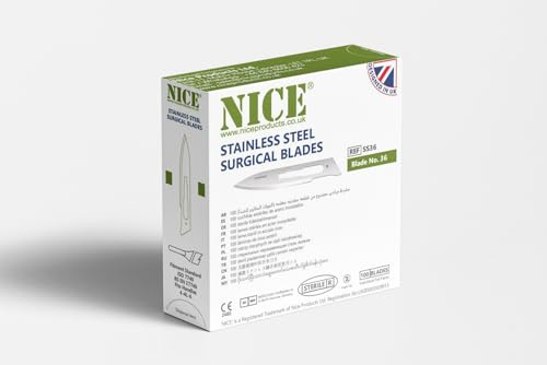 NICE No.36 Sterile Stainless Steel Surgical Blades SS36 (Box of 100)