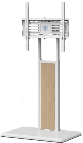 FITUEYES TV Ständer mit Holzbasis TV Bodenständer Fernsehstand höhenverstellbar schwenkbar ±20° für 32 bis 65 Zoll Flachbildschirm bis zu 40kg Max. VESA 400 * 400