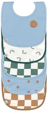 LÄSSIG Baby Kleinkind Lätzchen Set (5 St.) Klettverschluss Baumwolle wasserdicht/Value Pack Bib