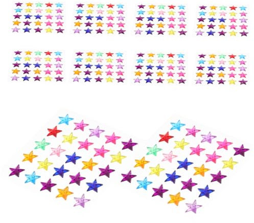 NUOBESTY 10 Blätter Pentagramm-Diamant-Aufkleber Zubehör Für Handyhüllen Kristallstern-Aufkleber Strassaufkleber Gesicht Strass Bastelaufkleber Kind Acryl Strasssteine Mehrzweck