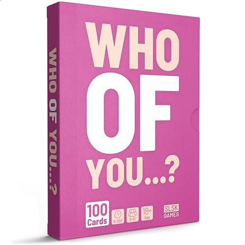 SLSK Games Who of You ...? - The Fun Drinking Game - Drinking Game with 100 Cards - Drinking Game - Card Game - Party Game for Adults - from 18 Years Old - English Version