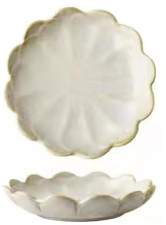 Whakano 4er-Set Dipschalen aus Keramik Ø 11,3 cm,Blumenform Gewürzschalen Klein,Snackschalen,Saucenschälchen,Marmeladenschälchen,für Dip,Vorspeisen,Sushi,Tapas,Soja,Ketchup & Buffet,Sojasauce,Weiß
