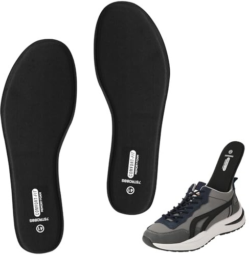 7STROBBS Plantillas Memory Foam para Mujer y Hombre,Plantilla de Amortiguación de Calidad para Zapatillas y Botas,Comodidad Plantilla Adecuada para Largos Períodos de Pie y Caminar