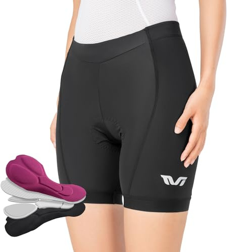 ROCKBROS TVI Pantalones Cortos Ciclismo Mujer con Acolchado, Culotte Ciclismo Ligeros y Transpirables Secado Rápido para Bicicleta Montaña y Carretera