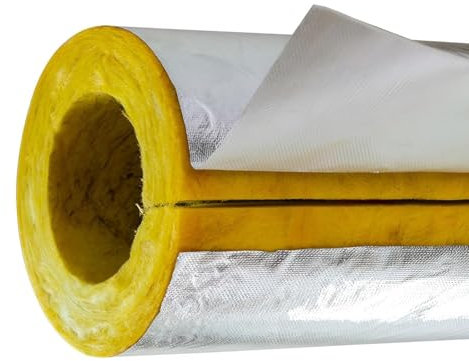 LRHELPBNR Lana di Roccia Isolante per Tubi Cartone Rivestito in Alluminio, Isolamento per Tubi di Riscaldamento(L 1M-60mm/2.4in,30mm)