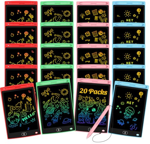 20 Pack LCD Writing Tablet for Kids - Erasable and Reusable Toddler Doodle Board in 8.5 inch, Ideal Drawing Pad for Learning Toy for Ages 3-8, Gift for Girls Boys (20 Pack)