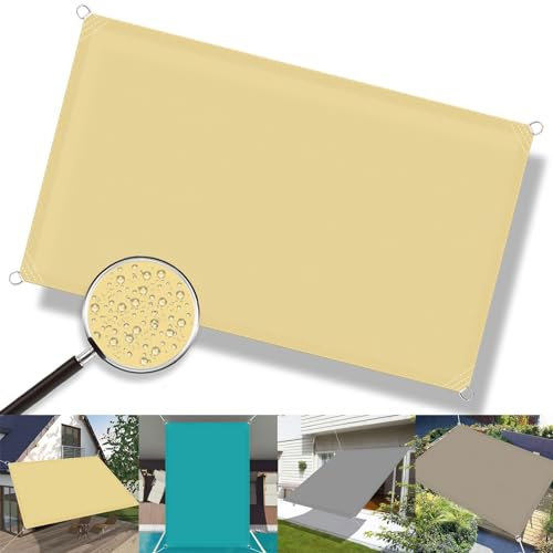 Extra Large 3.6 x 6m Waterproof Sun Shade Sail Canopy for Outdoor Garden Patio Sand Yellow UV Protection and Durable Material Easy to Install and Clean Ideal for Summer Outdoor Activities.