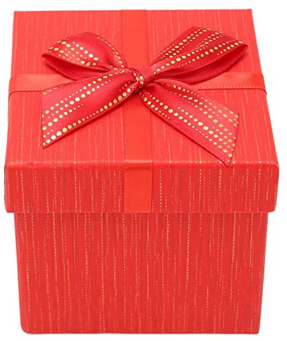 Glomora 4-teilige Geschenkbox mit Deckel, 9,9 x 9,4 x 9,9 cm, Geschenkverpackungsboxen zum Verschachteln von Geschenken, verschiedene Größen, Geschenkboxen für Weihnachten, (Red HM2330406)