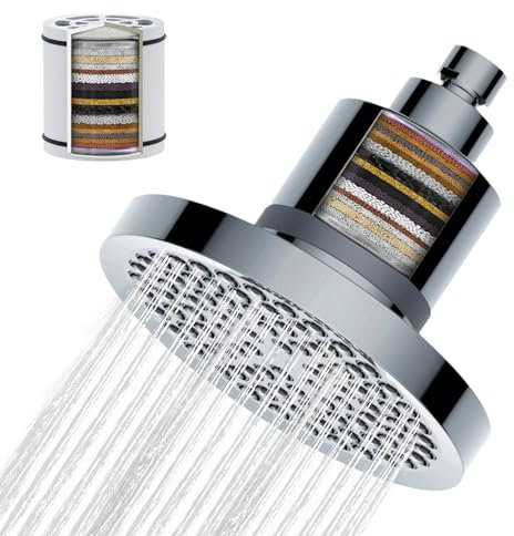Pommeau De Douche Avec Filtre, Pommeau De Douche à Effet De Pluie Autonettoyant Pomme De Douche Haute Pression Filtre De Douche Anticalcaire Réglable économie D'eau Avec Dispositif De Nettoyage