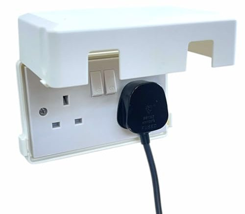 Socket Protector Cover (2 Pack) Double Gang Socket Cover Prevents Tampering Accidents for Home, School, Nurseries UK 3 Pin Plug Cover