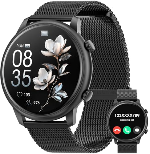 Hwagol Smartwatch Donna, 1.39 HD Orologio Smartwatch con Sonno/Ciclo Mestruale/SpO2/Cardiofrequenzimetro, Orologio Contapassi Donna con 100+ Sportive, Smart Watch Chiamate Compatibile iPhone Android