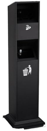 BOGAZY Papelera Cenicero De Exterior Cubo De Basura De Pie Cenicero De Pie Papelera For Cigarrillos Cubo De Basura For Patio Exterior Basura Contenedor(Black)