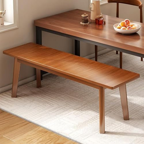 HARELA Esszimmer Sitzbank, Küchenbank im Landhaus, Wohnzimmerbank, Bank ohne Lehne, Multifunktional Schuhbank, Holzbank für Esszimmer, Schlafzimmer oder Küche(Walnut,100cm/39.4in)