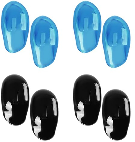 4 Pairs Of Silicone Protective Ear Cups, Shower Ear Cups, Waterproof Ear Cups, Shampoo Ear Cups, Bath Waterproof Water Covers, Ear Cups (Black, Blue).