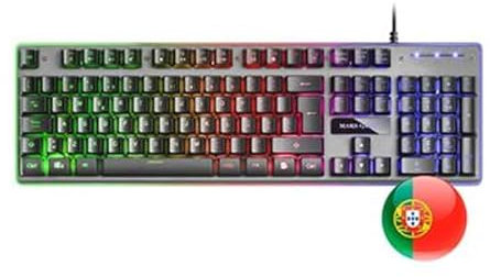 Watio Wave Mechanische Hybrid-Tastatur mit Hintergrundbeleuchtung, mechanischen Switches, portugiesisches Design, ideal für Gamer und den täglichen Gebrauch.