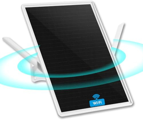 Ripetitore WiFi Amplificatore WiFi batteria solare per esterni, Ripetitore di portata Wi-Fi 100-metri, Ripetitore wifi Esterno, 2.4 GHz Wi-Fi 300 Mbit/s, Ideale per grandi spazi remoti (32 * 23cm)