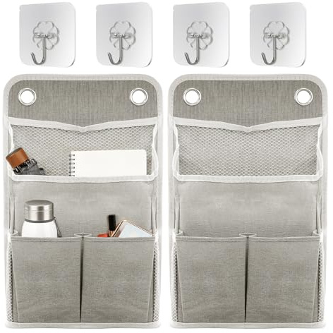 PWGHWG 2 Stück Hängeorganizer mit 4 Haken Hängetasche Wandorganizer Hängend | Wasserfeste Faltbares Hängeaufbewahrung Tür Organizer Hängend Aufbewahrung Tasche Hängeregal für Bad Büro Camping