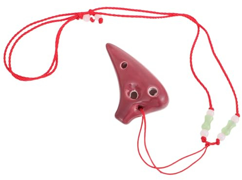 Mini Ocarina a 6 Fori in Dolomite per Principianti e Ragazzo Ragazza | Tono Bello e Etereo, Facile Usare e Portare, Colore Caffè, Strumento Musicale Compatto