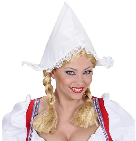 W WIDMANN MILANO Party Fashion - Hut Holländerin, weiß, Haube, niederländische Tracht, Kopfschmuck, Holland, Fasching, Karneval