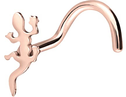 PIERCINGLINE Chirurgenstahl Nasenpiercing | Gecko | Piercing Nase Stecker | Farbauswahl