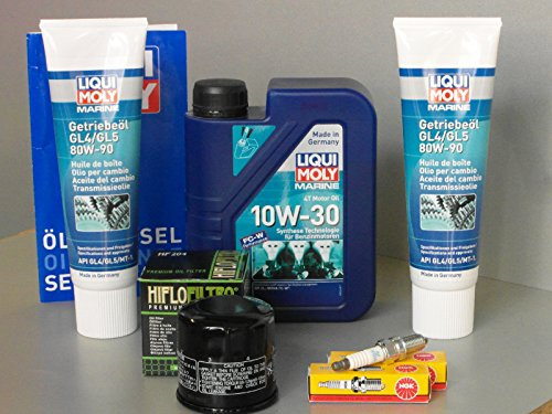 MotorFunSports Wartungsset Mercury 20 EFI mit Öl und Zündkerze Getriebeöl Ölfilter ab 2008