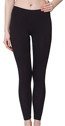 Celodoro - Donna Leggings de Cotone Nero M