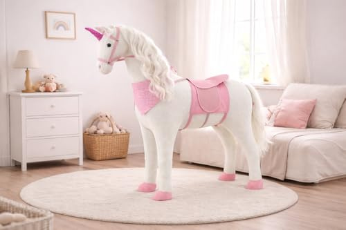 Sweety Toys 10387 enhörning plysch häst stående häst ridhäst
