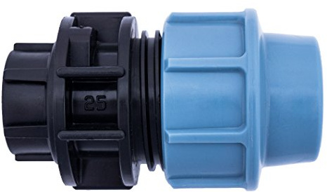 HYDROBIL MDPE Fitting für Wasserrohre, Adapter 25mm x 1/2 BSP Innengewinde, für MDPE Kunststoffrohre, 16 Bar, Max. Temp. 45°C, Klemmringverschraubungen