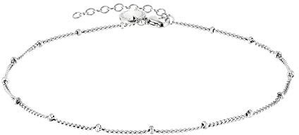 Liebeskind Berlin filigranes Anklet mit Logoanhänger aus Edelstahl LJ-0588-A-27