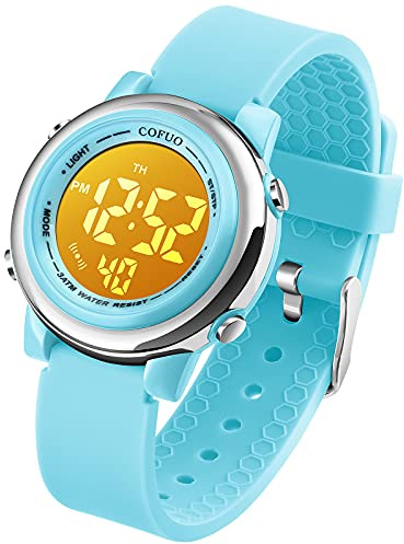 cofuo Kids Digital Sport Waterproof Watch for Girls Boys, Kid Sports Outdoor LED Electrical Watches with Luminous Alarm Stopwatch Child Wristwatch 3-12 Years