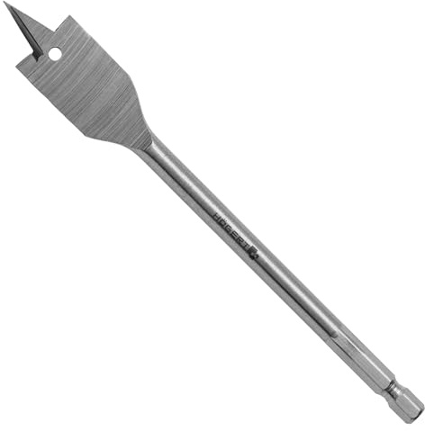 HÖGERT TECHNIK Flachfräsbohrer Holz 34 x 152 mm – Schlangenbohrer mit Zentrierspitze – Sechskantschaft – für Holz, Spanplatten, MDF & Holzwerkstoffe
