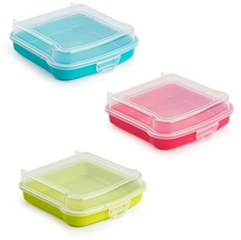 QILZO® Porta panini, porta pranzo, porta pranzo snack, contenitore per alimenti riutilizzabile. Fatto in Spagna. Spedizione di 1 unità, colore casuale