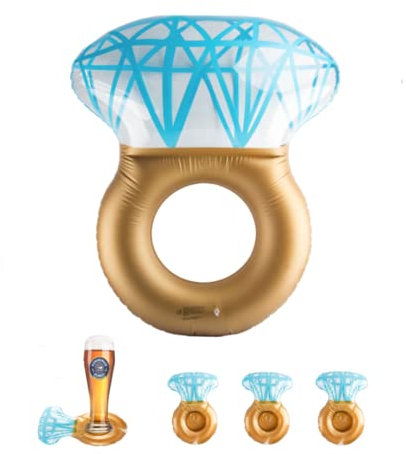 Inflatable diamond ring pool float, Adults 120 X 140 cm Summer Swimming ring,Outdoor Summer Beach Party toy,Swimming ring for adults with drink holder.