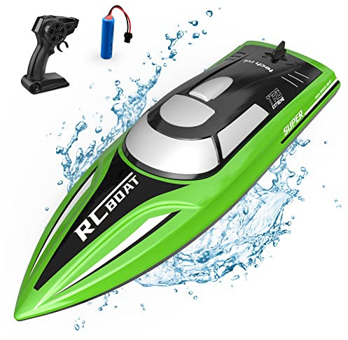 tech rc Ferngesteuertes Boot, RC Boot für Pool und Meer mit 2.4Ghz Fernsteuerung，Nie-Kentern Geschwindigkeit Speedboot 12km/h, Poolspielzeug RC Boat