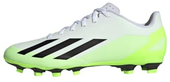 Adidas Unisex X Crazyfast.4 Flexible Ground Boots, Cloud White/Core Black/Lucid Lemon, 44 EU