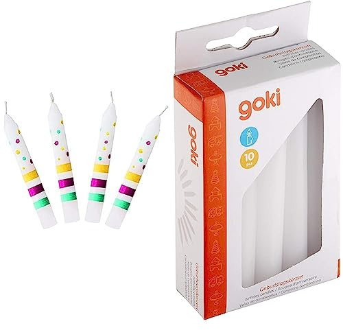 goki 60855 - Geburtstagskerzen Set - Susibelle Kollektion & 15051 - Dekoration - Geburtstagskerzen-Set für GK 106/108/55985/60975 Weiß