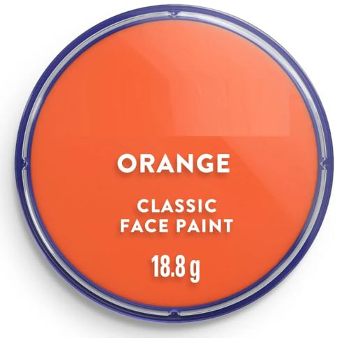 SK INFINITY | Classic Face and Body Paint 18 ml Professional Water Based, Single Cake Makeup Supplies for Adults, (Classic Orange)
