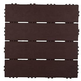 HestraPlattan Balkonfliesen Woodlook 02030 | Terassenfliese Holzoptik Stecksystem Innen- und Außenbereich | Bodenplatten wetterfest | 11 St. à 30x30 cm (Mahagoni)